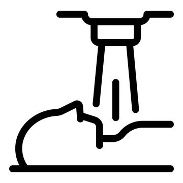 Drone scanning patient head for brain activity icon Stock Illustration