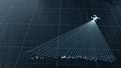 Drone scans and maps the terrain of glaciers Stock Footage 330062317