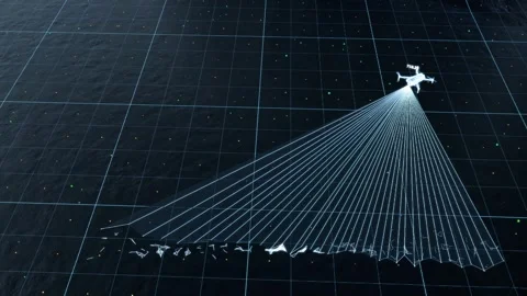 Drone scans and maps the terrain of glaciers Stock Footage 330063327