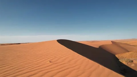 Drone Scene Of Sand Dune In Gobi Desert Mongolia Stock-Footage 332678980