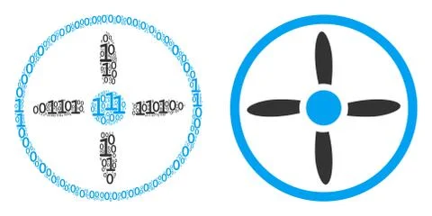 Drone Screw Collage of Binary Digits Illustrazione stock