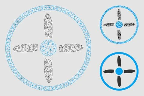 Drone Screw Vector Mesh 2D Model and Triangle Mosaic Icon Stockillustratie