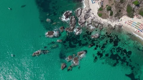 Drone on the sea lagoon and the ancient historic city on a sunny summer day Stock Footage 309021498