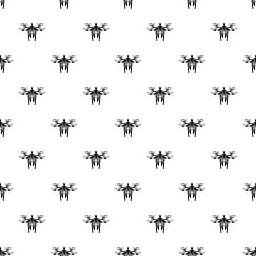 Drone seamless pattern with flying quadcopter icons Stock Illustration