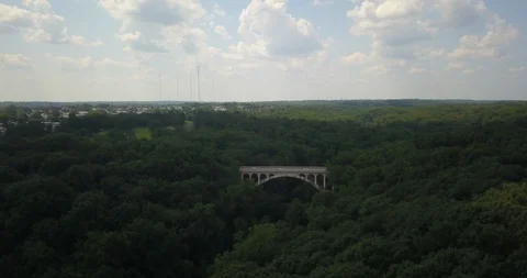 Drone of secluded highway bridge forest 스톡 동영상 113337221