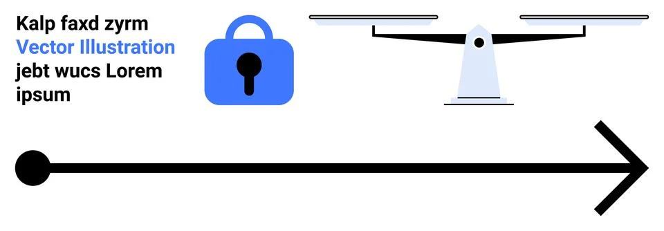 Drone, Security Lock and Arrow Elements on Tech-Themed Landing Page Banner Stock Illustration