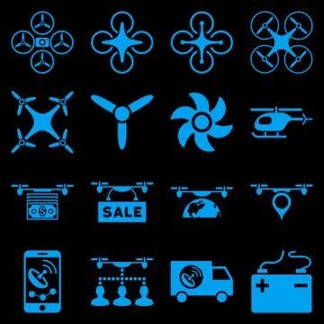 Drone service icon set Ilustración de archivo