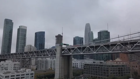 Drone SF-Downtown Stock Footage 124586970