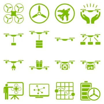 Drone shipment icon set 스톡 일러스트