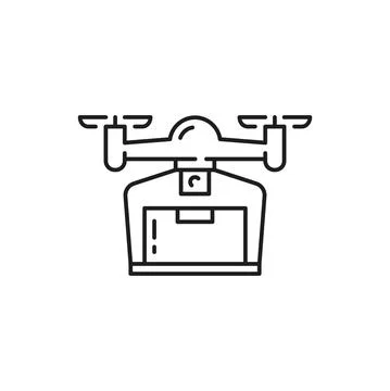 Drone shipping parcel delivery services isolated Stock Illustration