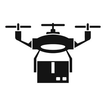 Drone shipping parcel icon, simple style Stockillustratie