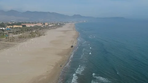 Drone shoot beach Stock Footage 91412557