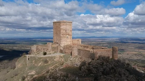 Drone shoot Castillo de feria, Castle of Feria Stock Footage 91992783