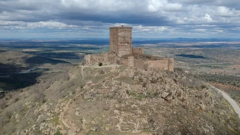 Drone shoot Castillo de feria, Castle of Feria Video stock 91994029