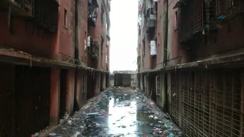 Drone Shoot of Dirty Garbage in street Video stock 200929468