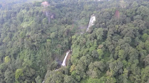 Drone Shoot of Exotic Waterfall Stock Footage 152500842