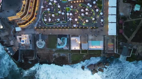 Drone Shoot of Exotic Waves &amp; Rocks Stock Footage 152501282