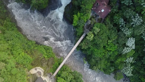 Drone shoot in an impressive Waterfall hidden in South America, Ecuador. Stock Footage 264335945