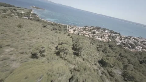 Drone shoot over the coastline Stock Footage 135240107