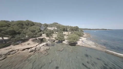 Drone shoot over the coastline Stock Footage 135240240