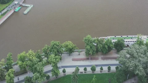Drone shoot,  View, River, Wroclaw, Poland, Video stock 135238963