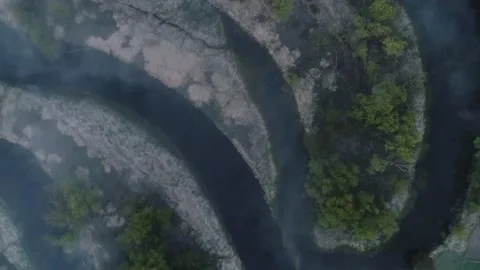 Drone shoot of wild natural river Drweca in Poland Stock Footage 237748202