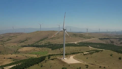 Drone shoot of wind turbines. Stock Footage 247641533