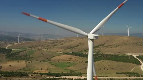 Drone shoot of wind turbines. Stock Footage 247641637