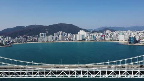 Drone Shooting bridge in Busan Stock Footage 249922826