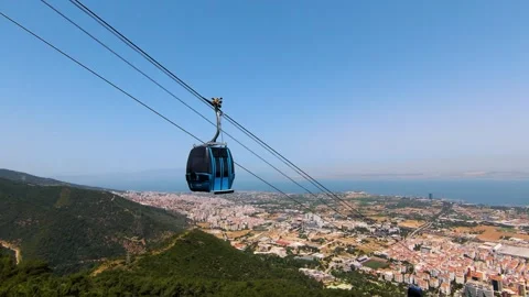 Drone shooting of cable cars 스톡 동영상 276153826