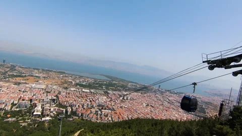 Drone shooting of cable cars Stockbeeldmateriaal 276153842