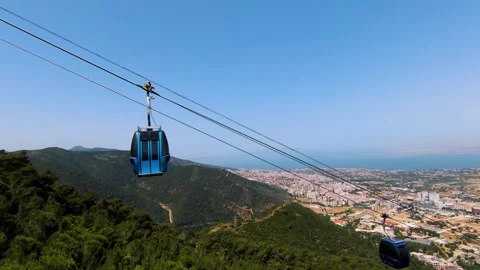 Drone shooting of cable cars 스톡 동영상 276153962