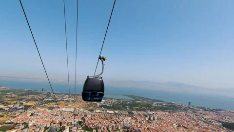 Drone shooting of cable cars Stock Footage 276154016