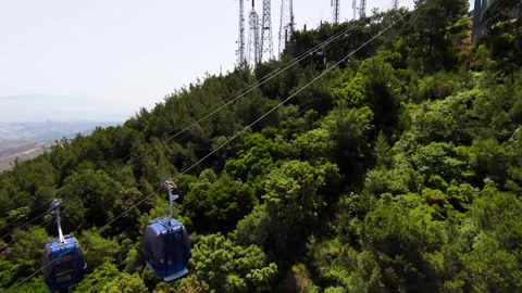 Drone shooting of cable cars Stock Footage 276154037