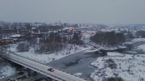 Drone Shooting of the Evening City Stock Footage 296229837