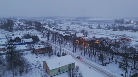 Drone Shooting of the Evening City Stock Footage 296229858