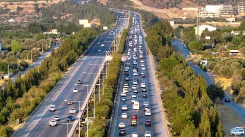 Drone shooting on the highway Stock Footage 314326697