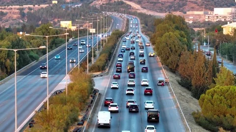Drone shooting on the highway Stock Footage 314326823