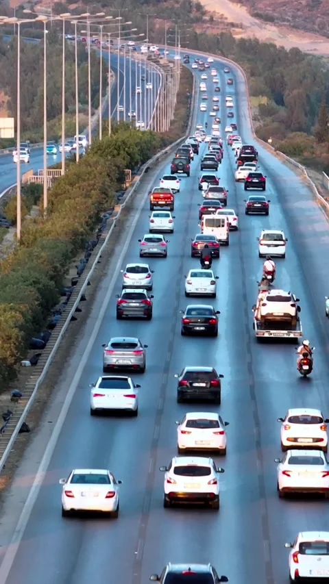 Drone shooting on the highway Stock Footage 314651495