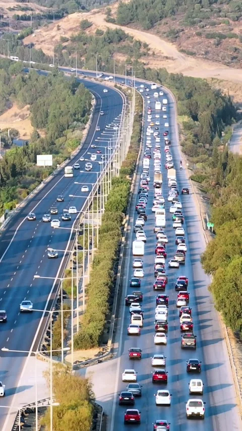 Drone shooting on the highway Stock Footage 314651884