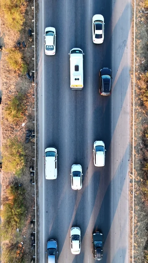 Drone shooting on the highway Stock Footage 314652265