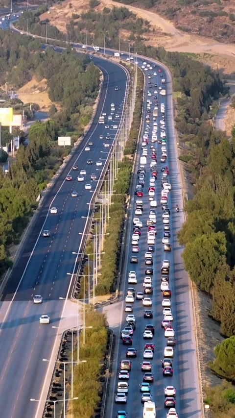 Drone shooting on the highway Stock Footage 314652921