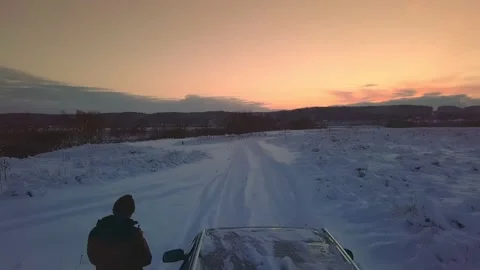 Drone shooting of river against background of a forest and a bridge, a car Vídeo Stock 146463680