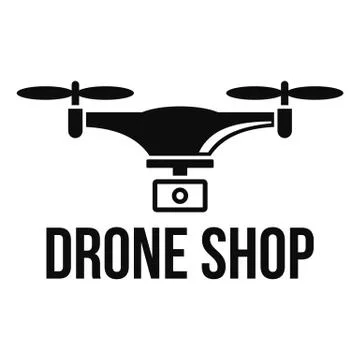 Drone shop logo, simple style Stock Illustration
