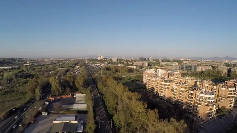 Drone shot 4K, aerial view, traffic road in Rome, Italy 스톡 동영상 74241027