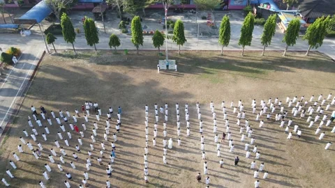Drone shot about ceremony - close shot to go far Stock Footage 192554390