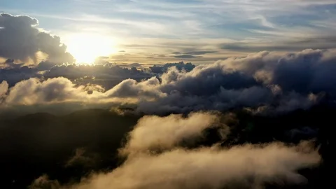 A Drone Shot Above the Clouds co Stock Footage 124608178