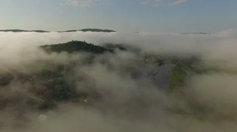 Drone shot above the clouds Stock Footage 63961243