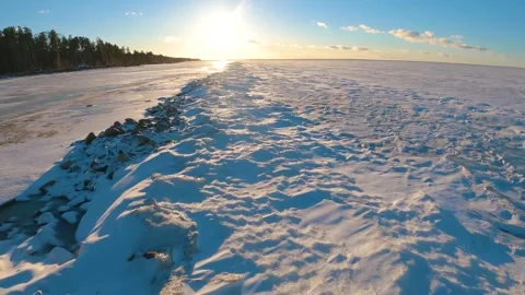 Drone shot above ice Stock Footage 255626467