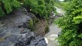 Drone shot aerial above wild rock waterfall tropic palm tree rainforest Bali 4k 4k or 4k+ Resolution